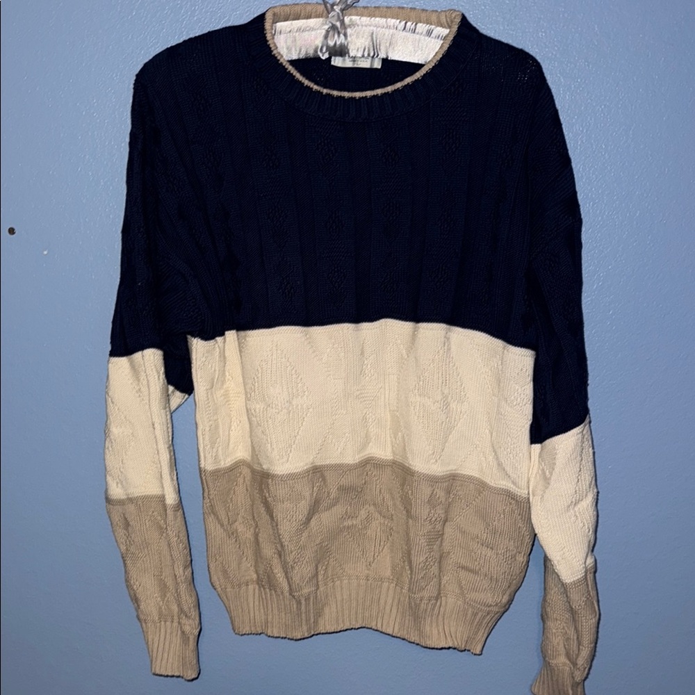 Vintage Christian Dior Men's Color Block Sweater - Large. B1